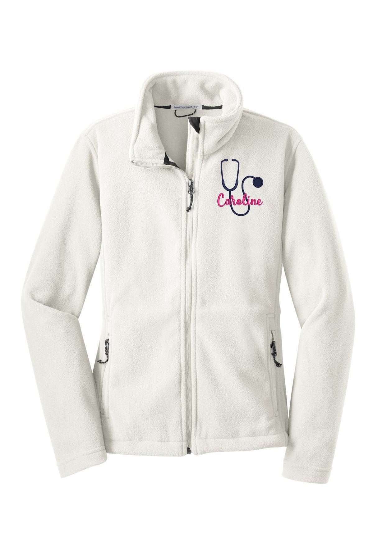 Nurse Jacket Midweight Fleece Zip Up Personalized Nurse Etsy