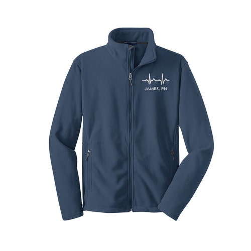 Male Nurse Jacket, Midweight Fleece Zip Up Personalized Nurse Jacket for Men, Personalized Gift for Nurses, Custom Mens Gift, Medical Jacket