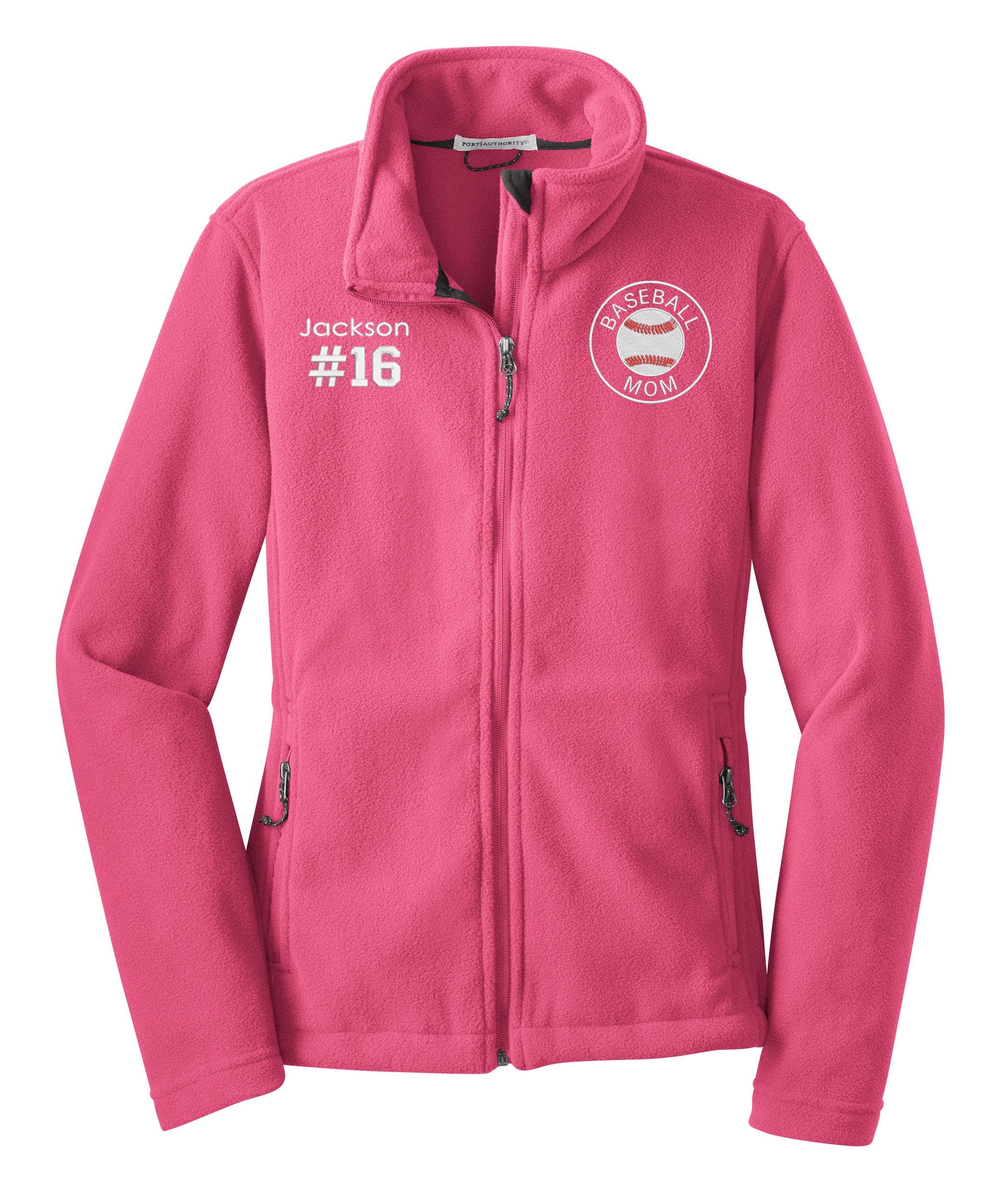 Personalized Fleece Jacket for Sports Moms, Hockey Mom, La Cross Mom, Football Mom, Soccer Mom, Volleyball Mom, Baseball Mom, Softball Mom