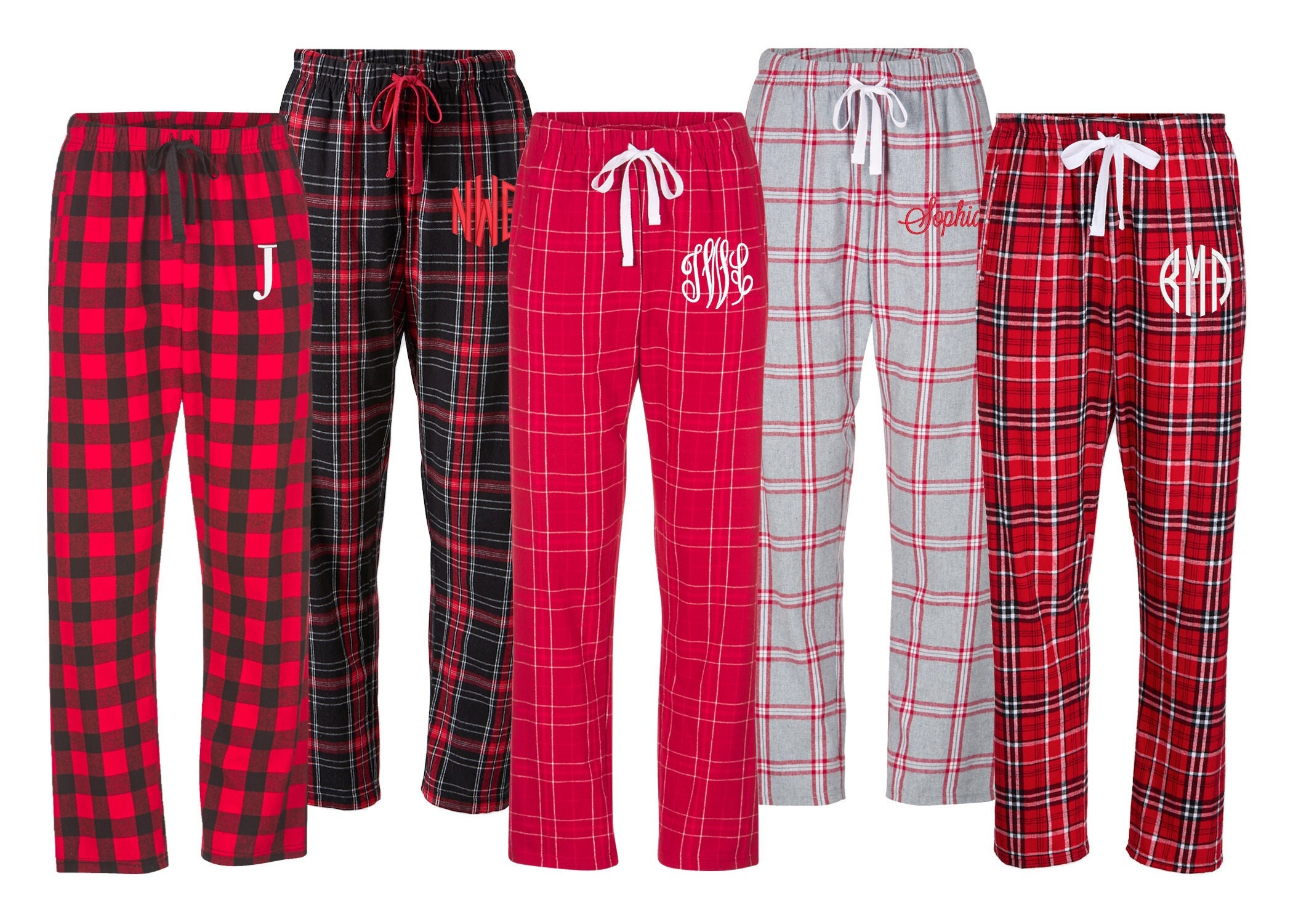 Red Plaid Pajama Bottoms 