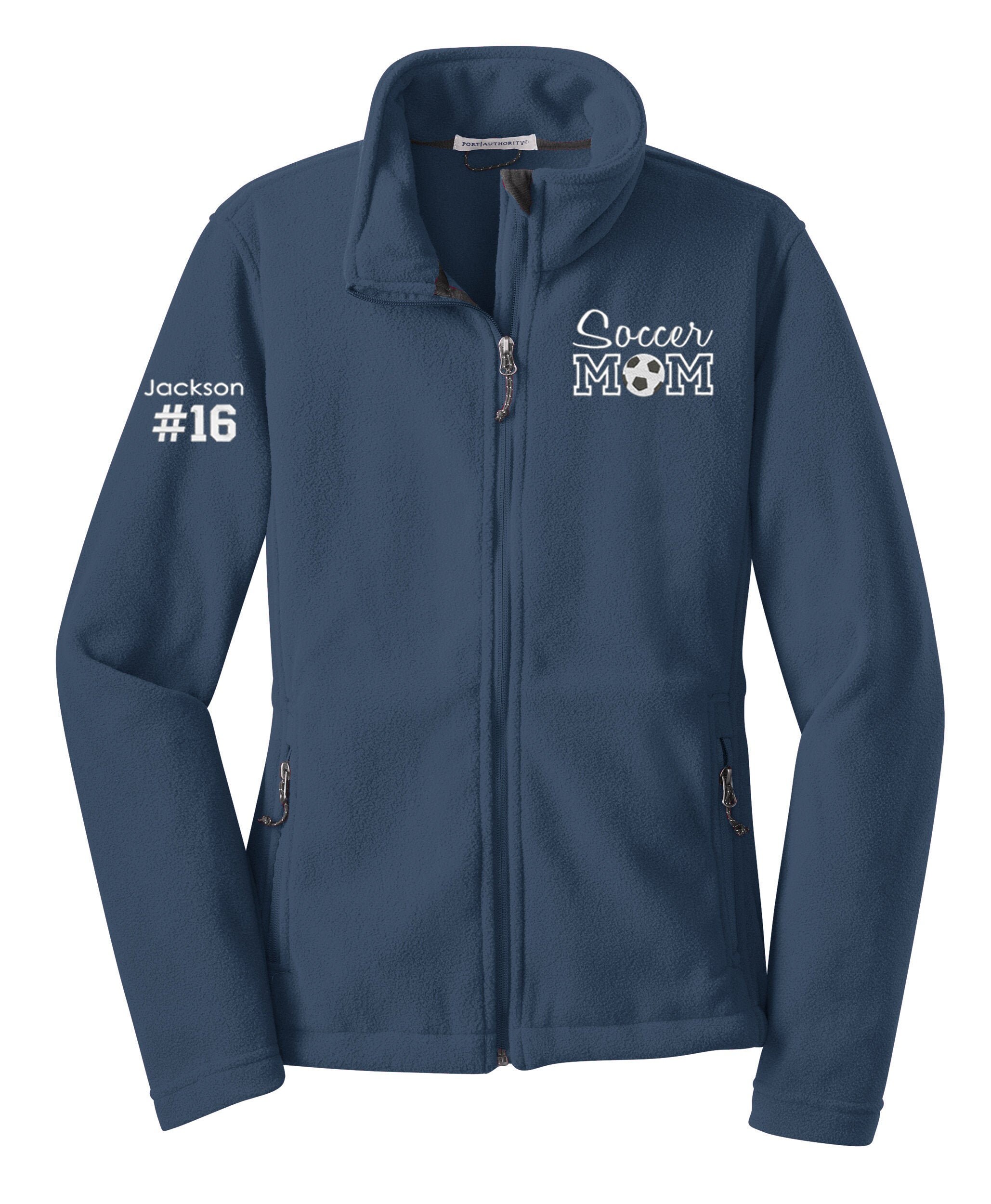 Personalized Fleece Jacket for Sports Moms, Hockey Mom, La Cross Mom, Football Mom, Soccer Mom, Volleyball Mom, Baseball Mom, Softball Mom