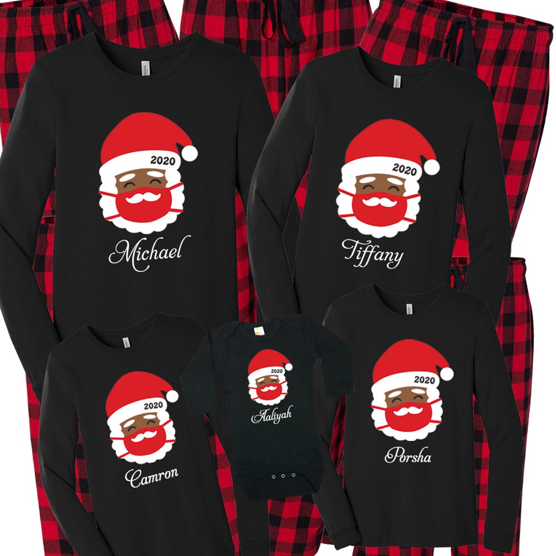 African American Santa Claus Pajamas Black Santa Family | Etsy