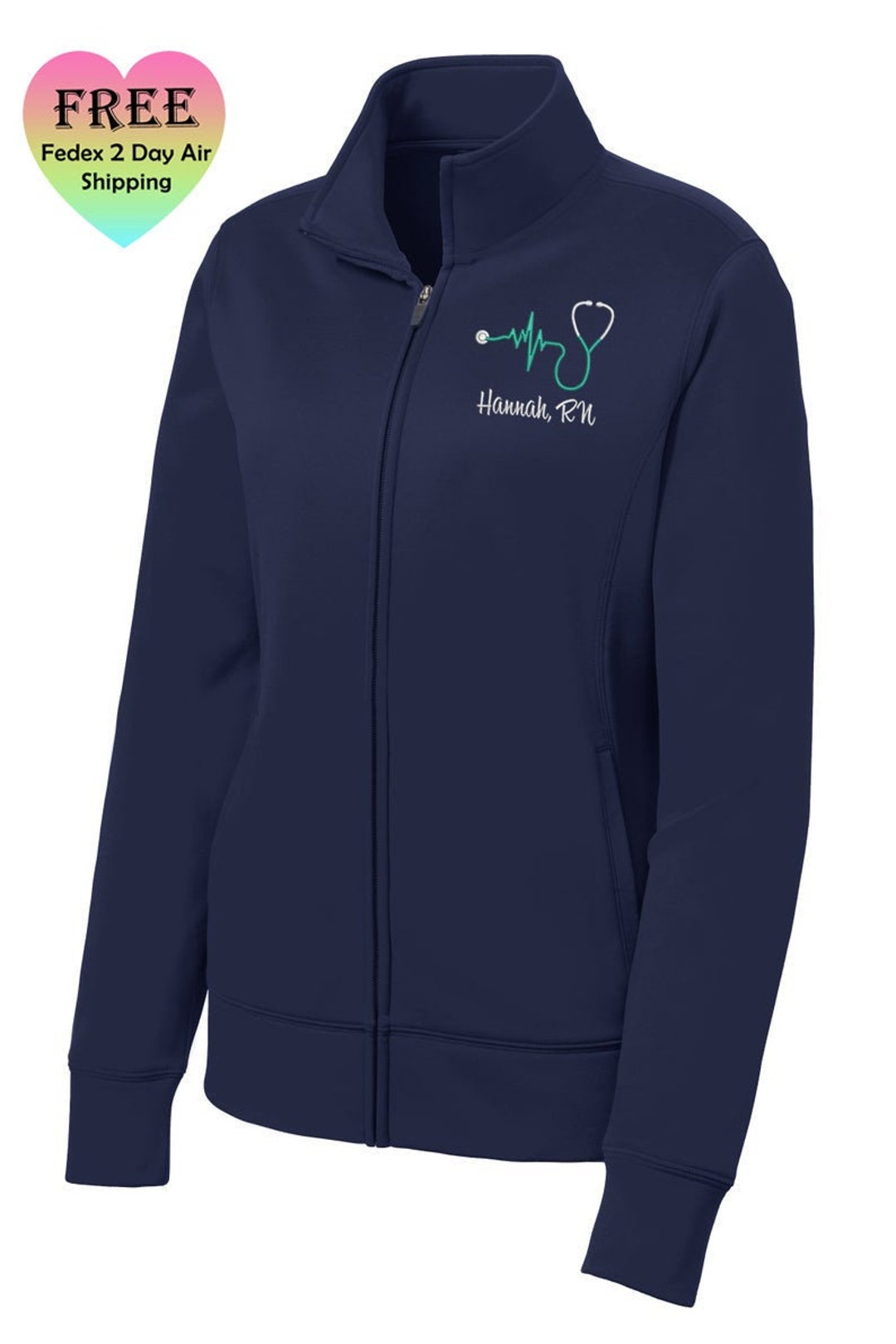 Nurse Jacket, Moisture Wicking Personalized Nurse Fleece Jacket