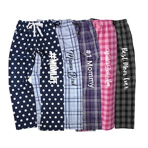 Mom Flannel Pajama Pants, #1 Mom Plaid Flannel pajama bottoms, personalized Mom pjs, Mothers Day Gifts, Mommy Gift Idea, Custom Mom life Pj
