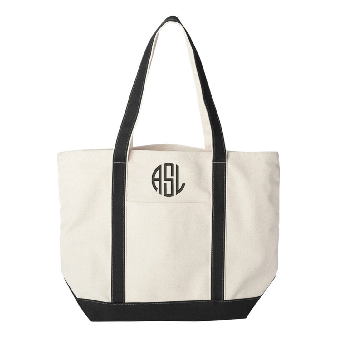 Canvas Tote Bag Monogrammed Tote Bag Personalized Tote Bag - Etsy
