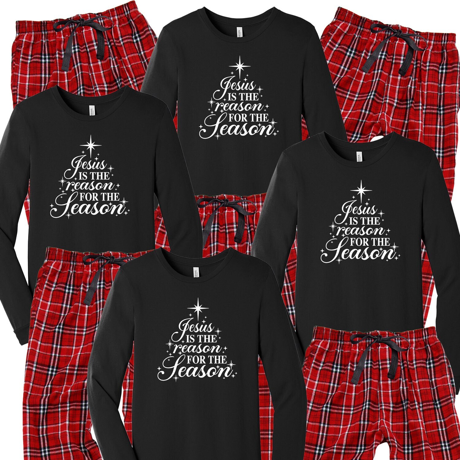 Jesus is the Reason for the Season Christmas Family Pajamas Jesus Christ Matching Plaid Flannel Pjs Religious Christian Sleepwear 2022 Pjs Etsy UK