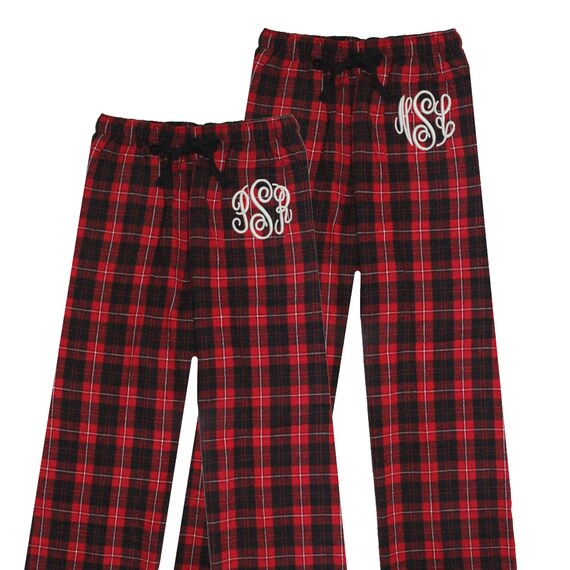 Matching Pajamas Monogrammed Pajamas Personalized Flannel Pajamas in Red and Black Plaid for Lounging Christmas Gift Idea Holiday Pjs Etsy Canada