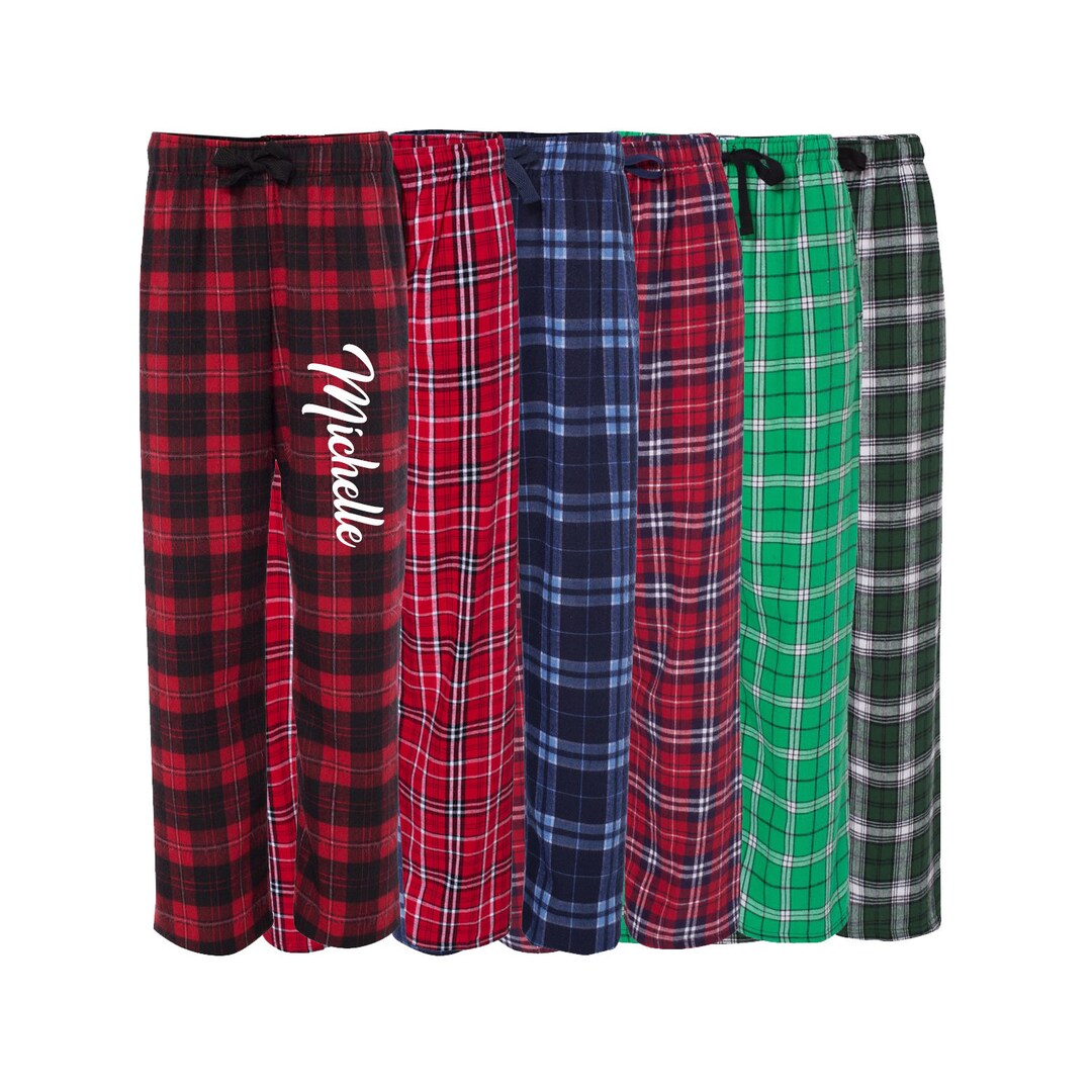 Personalized Plaid Flannel Pants Christmas Flannel Pj Pants - Etsy