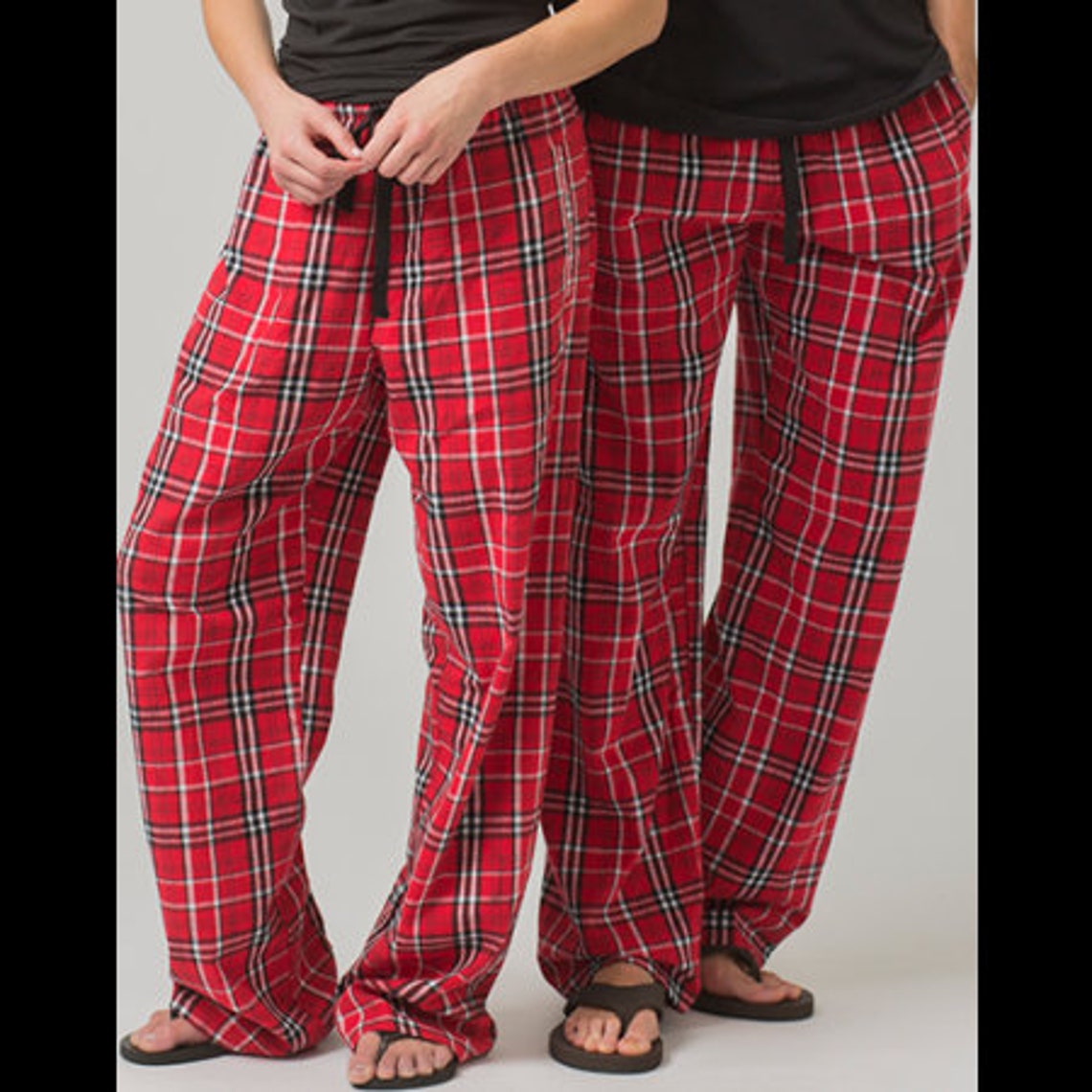 Personalized Matching Flannel Pajama Pants in Navy and Blue Etsy