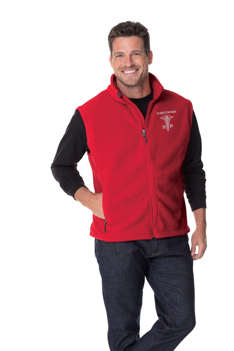 Male Nurse Fleece Vest Medical Fleece Vest for Men Mens Etsy