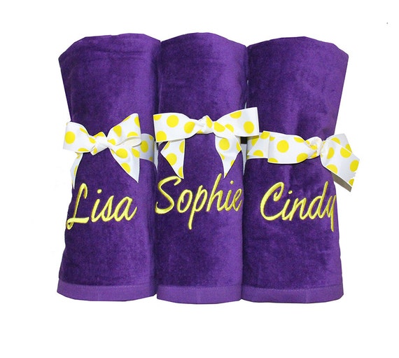 Personalized Beach Towel Embroidered Beach Towel Bridesmaid Etsy