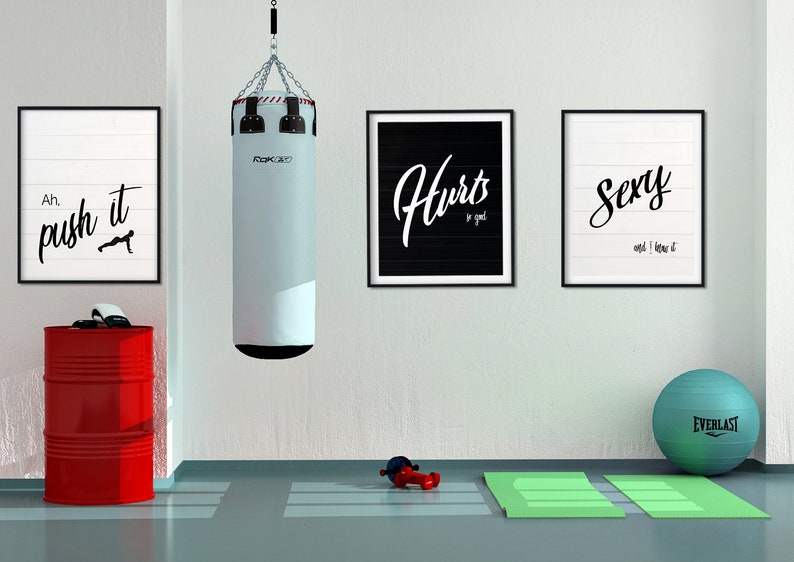 Inspire Wall Art for Home Gym in Black and White Gym Art. Etsy