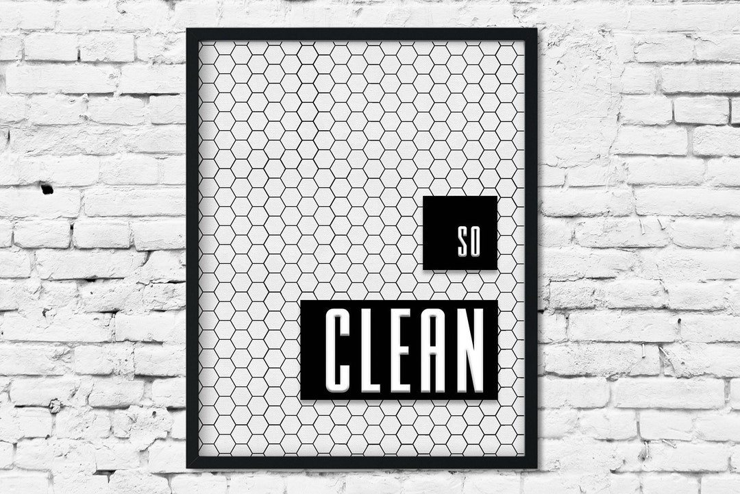 Modern Bathroom Printable Bath Art Guest Bathroom Decor Hexagon Art so ...