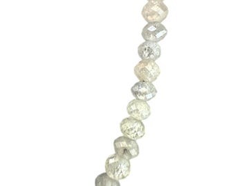 Gray Natural Diamond Bead Necklace | 17.37ct | Handmade 24K Gold Lock | One of a Kind Fine Jewelry