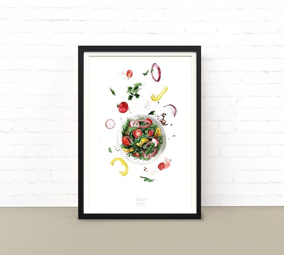Salad Bowl Vol.1 Food Poster Printable Wall Art. - Etsy
