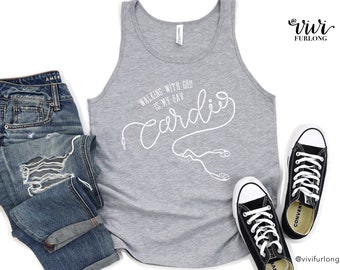 Walking with God Tank | Cardio Unisex Jersey | Christian gifts | sport lover | Faith Jesus Gift | Woman Tank Top Religious Shirt