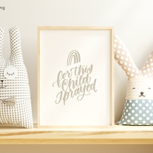 1 Samuel 1:27 | For this child I prayed | Printable | Digital Download | Christian print | Digital DIY | Print | neutral | lettering