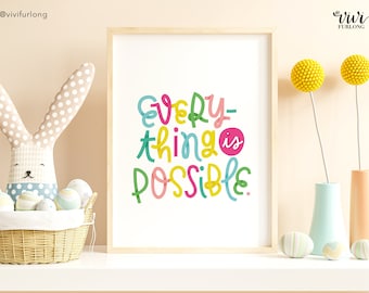 Matthew 19:26 | Everything is possible | Printable | Digital Download | print | Digital DIY | Print | Poster | lettering