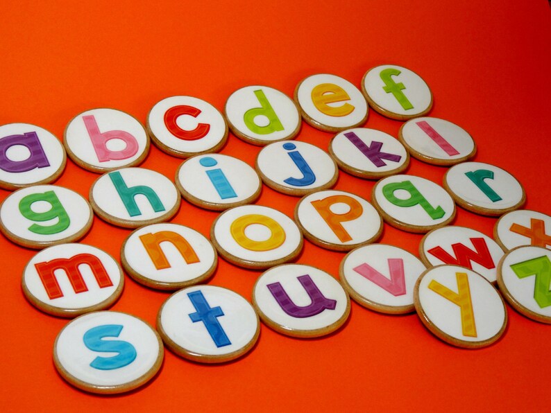 Wooden Lowercase Alphabet Discs Alphabet Etsy