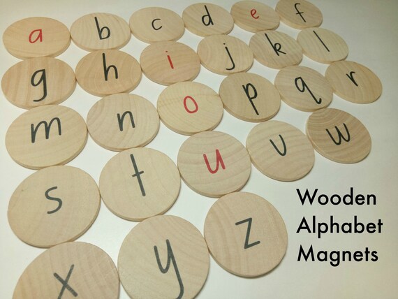 wooden alphabet magnets