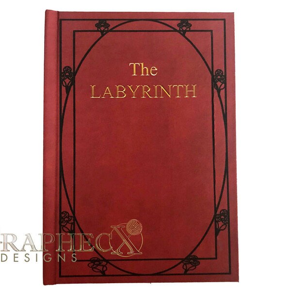 Fan-made The Labyrinth Red Book inspired personalized hardcover journal notebook