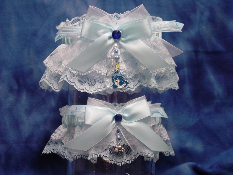 Cinderella Inspired Garter Set in Blue