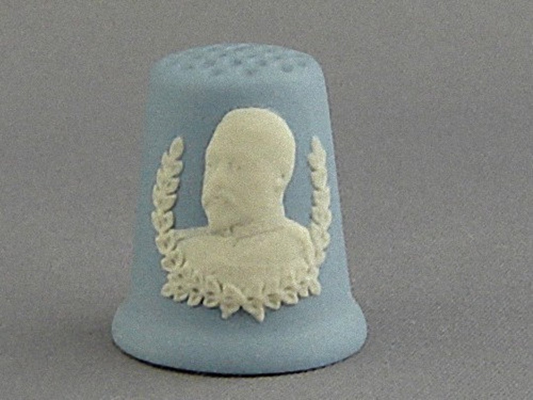 Wedgwood Thimble King Edward VII Blue Jasperware Etsy