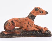Antique Greyhound or Whippet Dog Cast Iron Paperweight Doorstop. Absolutely Genuine