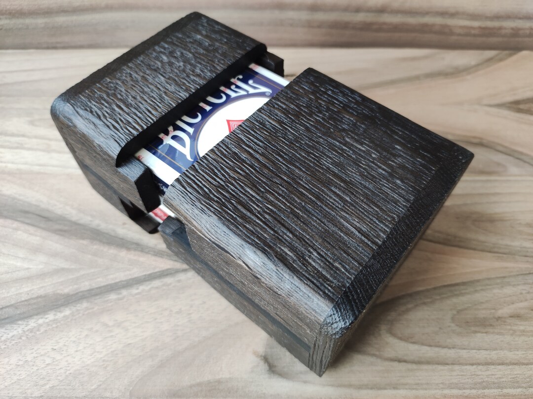 Doubledeck Playing Card Box of Bog Oak Wood Etsy
