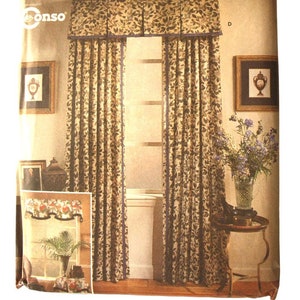 CURTAINS Drapery Window Valances, Panels, Pleated, Window Treatments 40" 50" 60" windows, UNCUT Simplicity 8799