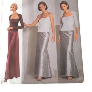 Very EASY Long EVENING Skirt Top Shrug /Bolero Women&#39;s Size 12 14 16 Evening Wear UNCUT Butterick 6401