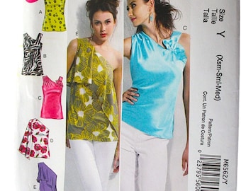 One-Shoulder Top Sewing Pattern, Womens Size 4-14 McCalls M6562 6562 uncut