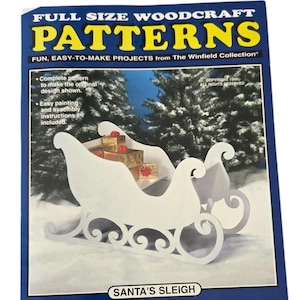 FULL size Santas SLEIGH Woodworking Pattern Woodcraft pattern, the Winfield Collection WC5 complete pattern and instructions