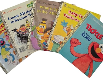 Vintage Sesame Street Muppets Little Golden Books Set of 5, 1980s 1990s