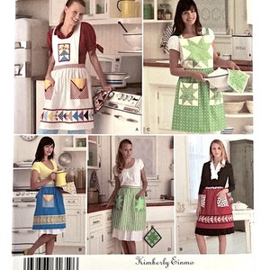 FÖRKLÄDE Symönster Patchwork Hel- och Halvstickad damklänningar tonårsflickor storlek 10 12 14 16 18 20, OSKRIDNA Simplicity 2980