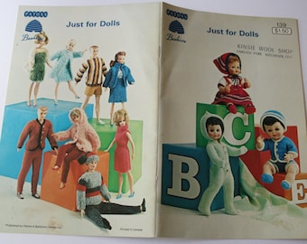 Easy Knitting Patterns BOOK for Dolls Fashion Doll AND Baby Doll Patterns Beehive Patons 139 /7139  A Book NOT a pdf!