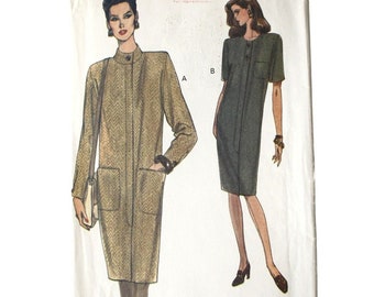 Dress Sewing Pattern Womens Size 8 10 12 Loose Fitting, slightly tapered, Vogue 8776 Uncut