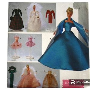 Simplicity 8481 FASHION Doll Clothes PATTERNS, Wedding Dress Bridal Gown, 11 1/2&quot; Fashion Doll clothing UNCUT sewing pattern