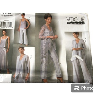 Jacket Wide Leg Pants Top Skirt  Lace Jacket Women Size 8 10 12 and 14 16 18 UNCUT Vogue V2779 2779