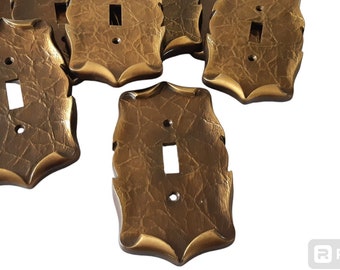 Light Switch Plate WITH SCREWS Metal Switch Cover Single Toggle, Wall switchplate, antique gold color Amerock Carriage House