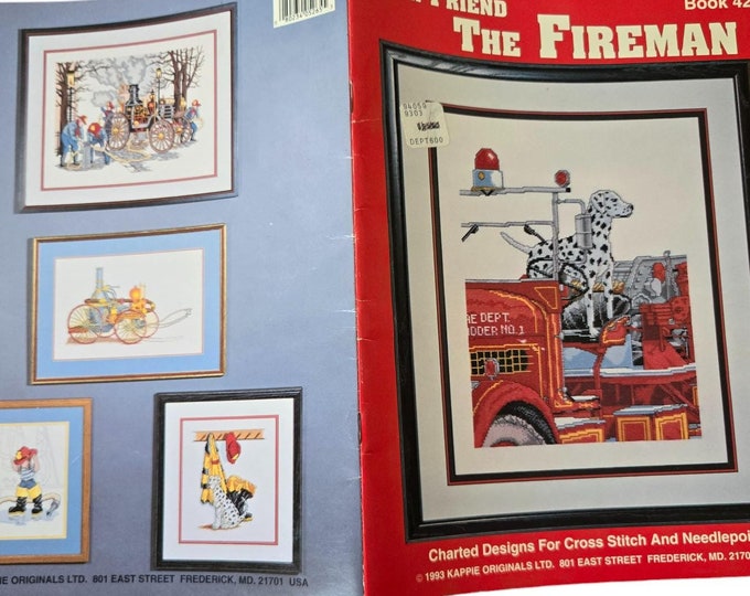 5 Antique Fire Truck or Fire Engine Cross Stitch Patterns - Our Friend ...