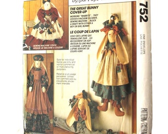 Draft Blocker Sewing Pattern Country Bunny, Sewing Machine and Vacuum Cleaner Covers, UNCUT McCalls 752 /5985 /P386 Crafts