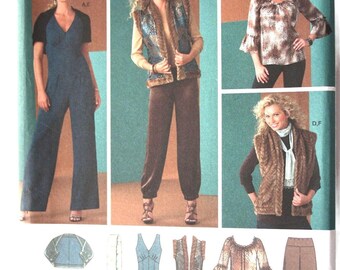 Sewing Patterns Womens size 12-20 JUMPSUIT Wide Leg Pants Shrug Top Reversible Vest Scarf UNCUT 2476 Simplicity