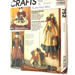 Draft Blocker-naaipatroon Country Bunny, hoezen voor naaimachine en stofzuiger, ONBESNEDEN McCalls 752/5985 /P386 Crafts