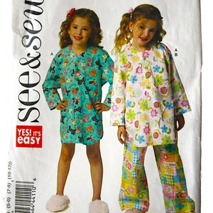 Nightshirt and Pants Girls Pajamas Sleepwear Sewing Pattern Butterick See Sew 5668 Uncut Size 3 4 5 6 7 8 10 12 Etsy UK
