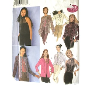 Könnte beinhalten: Simplicity Schnittmuster 9410 mit Abbildungen verschiedener Blusen und Oberteile. Das Schnittmuster enthält die Größen 16, 18, 20 und 22. Die Verpackung hat einen weißen Hintergrund mit dem Simplicity-Logo und Produktdetails.