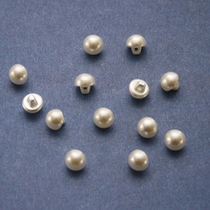 PEARL BUTTONS Half Dome 8mm Faux Pearl shank buttons for bridal gowns /wedding dress /doll clothes /blouse /opera gloves