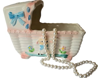 Vintage MUSIC BOX Planter, Nursery Decor, ceramic, EXCELLENT condition Made in Japan