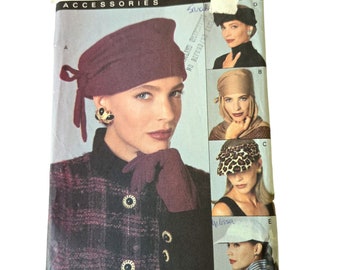 Womens Formal Hat Sewing Patterns, includes visor and headband, UNCUT Vogue 9211
