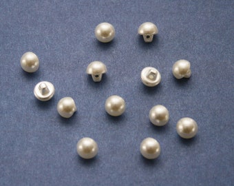 PEARL BUTTONS Half Dome 8mm Faux Pearl shank buttons for bridal gowns /wedding dress /doll clothes /blouse /opera gloves